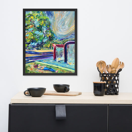 "Green Fountain" Framed Print
